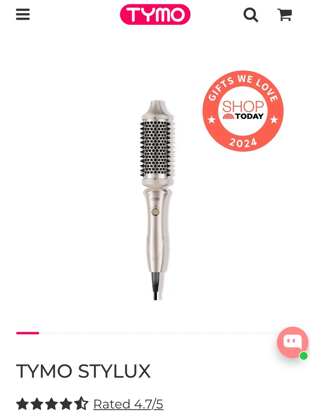 TYMO Stylux Heated Round Brush - Champagne